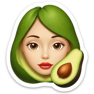 Aguacate con labios grandes  sticker