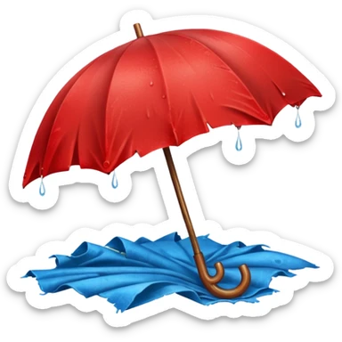 Red umbrella, Lost & Found Object. sticker