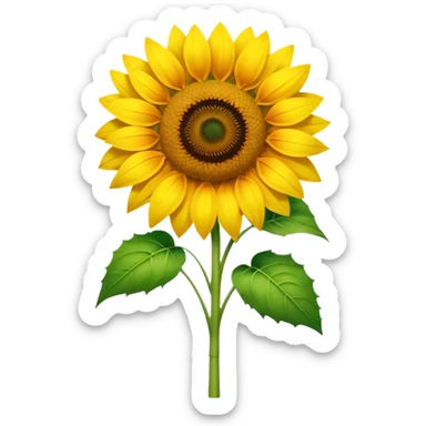 A bright, realistic sunflower with vivid yellow petals and a detailed center. The stem is extremely long, thin, and vibrant green, stretching vertically and occupying most of the image. Natural style, soft lighting, simple background to highlight the flower’s tall, slender shape. sticker