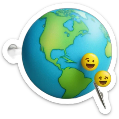 planet earth  map pins sticker