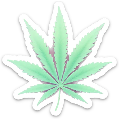 Completely Pastel pink marijuana leaf sticker