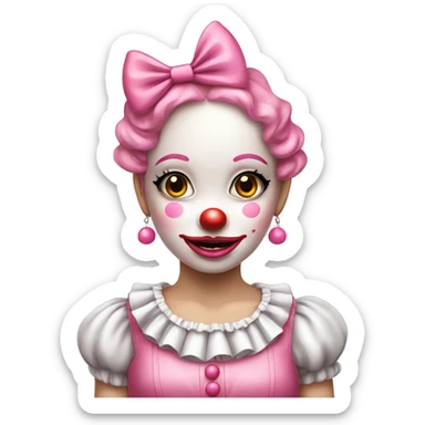 Pretty Pink clown girl with bows  sticker
