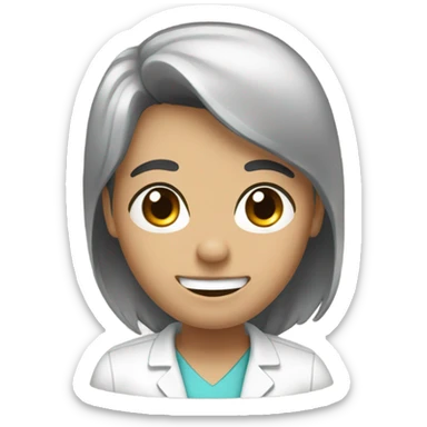 Tan dentist with black hair and black eyes sticker