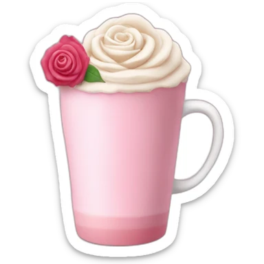 Pink Rose latte sticker