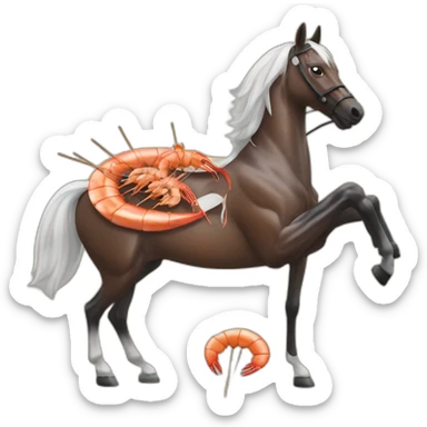 Race horse grilling shrimp skewers sticker