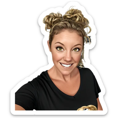 smiling girl in kitchen selfie sticker