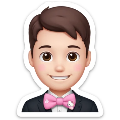 Handsome guy emoji like round IOS emoji more handsome plus hello kitty cute boy sticker