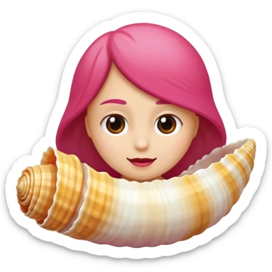 "Un emoji carino di una conchiglia di mare con una piccola rosa rossa su di essa, stile iOS". sticker