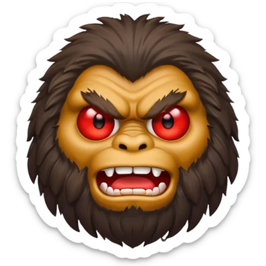 Create a scary emoji of Bigfoot sticker