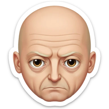 Steven Miller, Trump advisor, bald, very grim expression, pronounced sagging eyelids drooping on the outer sides sticker