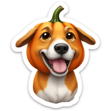 Dog wearing pumpkin costume sticker