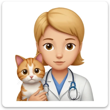 veterinarian examining a cat sticker