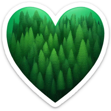 Forest green coloured heart sticker