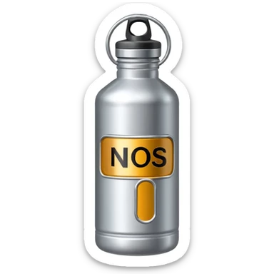 bombona de nitro con un cartelito que ponga NOS sticker