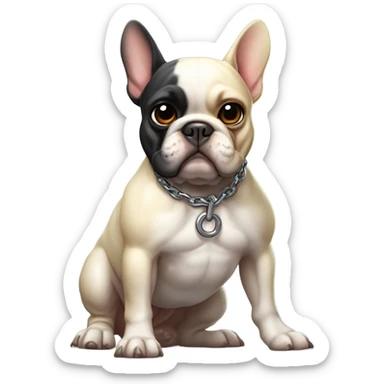 french bulldog wearing chain sticker