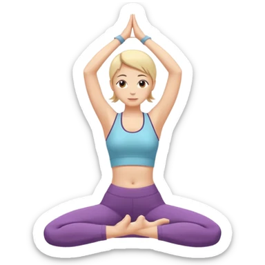 Practicing yoga sticker