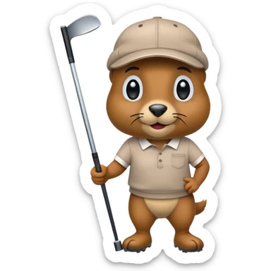 Gopher golfing  sticker