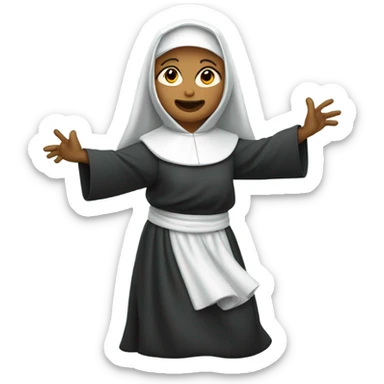dabbing nun sticker