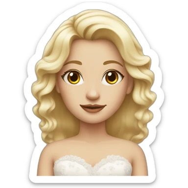 Blonde girl in a wedding dress sticker
