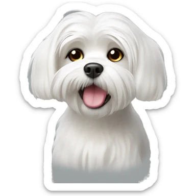 white maltese dog sticker