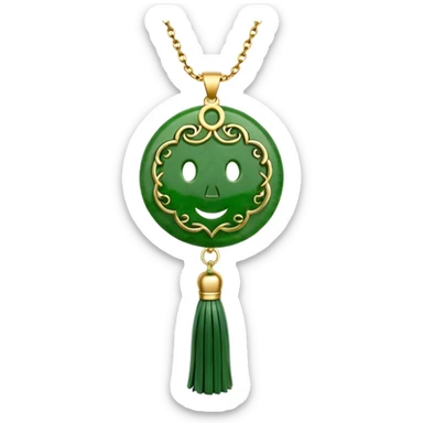 jade ade tassel pendant sticker