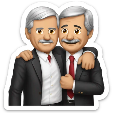 Andres Manuel Lopez Obrador hugging Vicente Fox front sticker