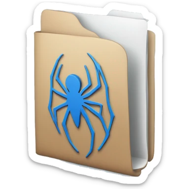 blue folder icon with a spiderweb on top sticker