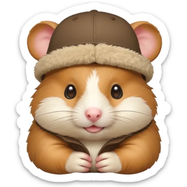hat-wearing hamster sticker