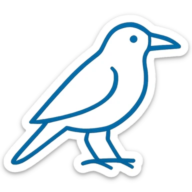 blue raven, minimal, geometric sticker