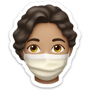 pretty brunette sleeping with cream coloured face mask soft textures and ethereal glow sticker