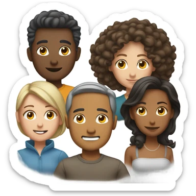 Core diverse group 5 people, 2 men 3 women sticker