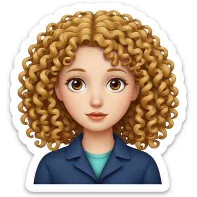 Chica blanca con pelo rizado  sticker