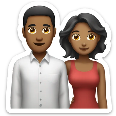 Filipino Man and Haitian Woman Couple sticker