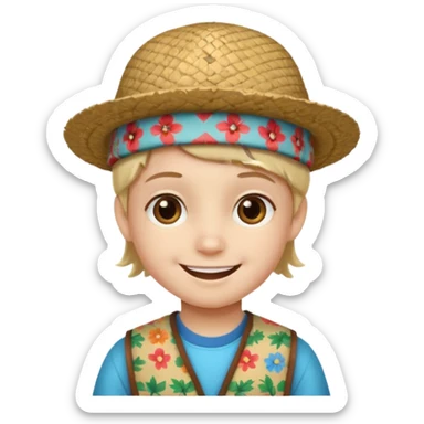 print hat with kid sticker