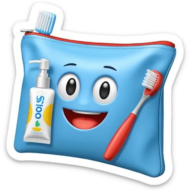 amenity kit with toothbrush toothpaste sticker