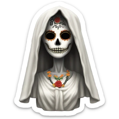The statue of Santa Muerta, Goddess of Death.  sticker