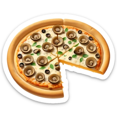 Cheese and Mushroom pizza no leaves  sticker