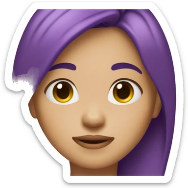 Mustach girl purple hair sticker