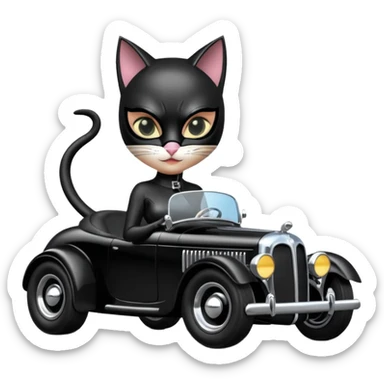 Hot rod Cat Woman’s Catmobile sticker