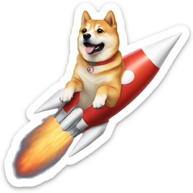 Doge riding a rocket sticker