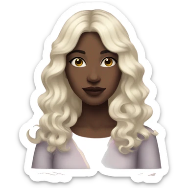 White girl with black wavy hair with pink tarot gold cards sticker