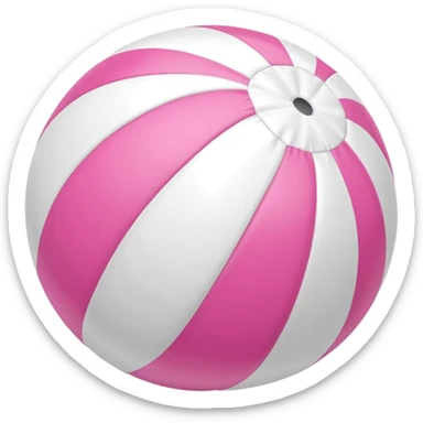 beach ball with pink and white stripes, playful and vibrant sticker