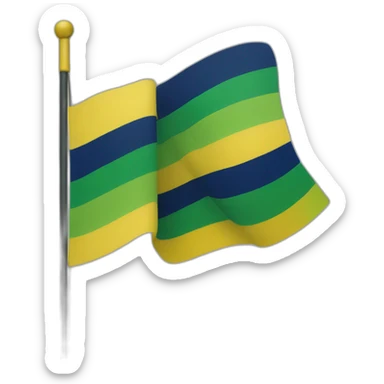 Flag horizontal yellow, dark blue and green sticker