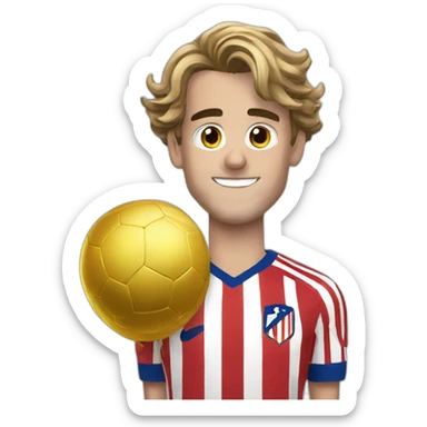 griezmann with the ballondor sticker