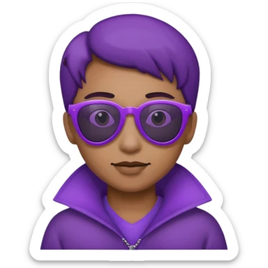 Hearth purple with sun glassed sticker