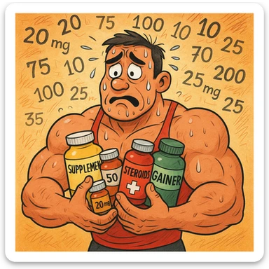  bodybuilder che fa dosaggi a caso, e quindi sta male sticker