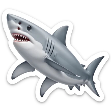 a shark with nike showes sticker