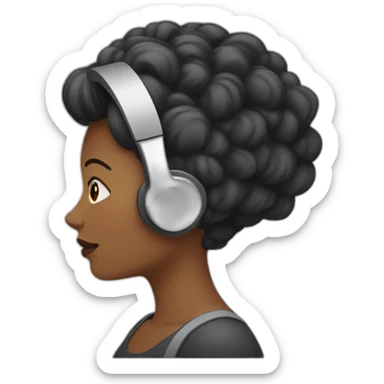 Mujer de pelo negro con su computadora  sticker