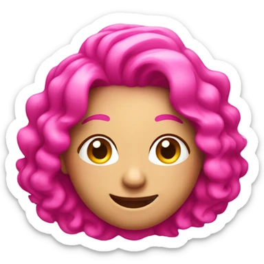 Pink happy face with an attitude  sticker