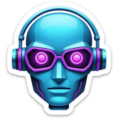 neon cyberpunk-themed icon representing making things sticker